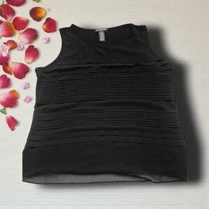 Artisan Womens Black Pleated Tank Top